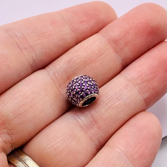 EUC Pandora 791051CFP Sterling Silver Pave Lights Bead w/ Violet Zirconia - Picture 8 of 11